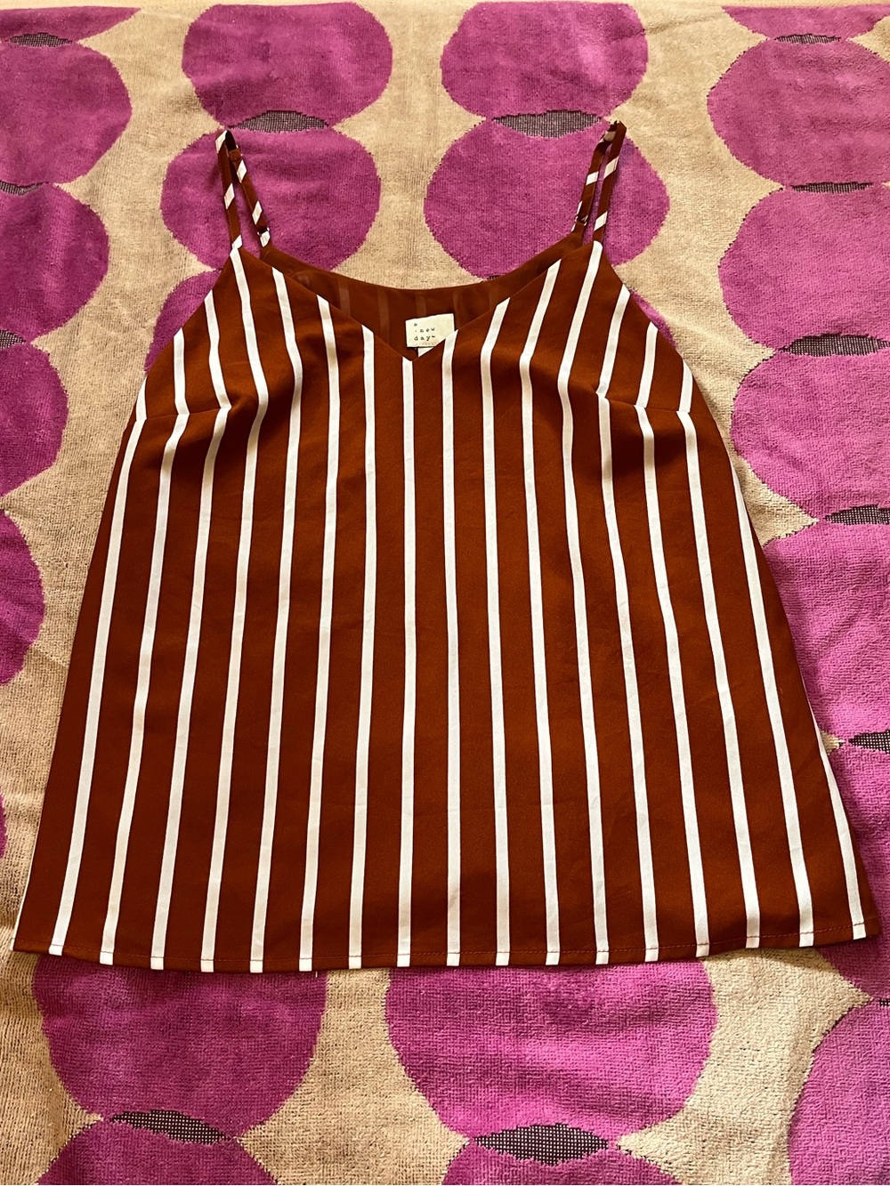 Copper & White Striped Cami